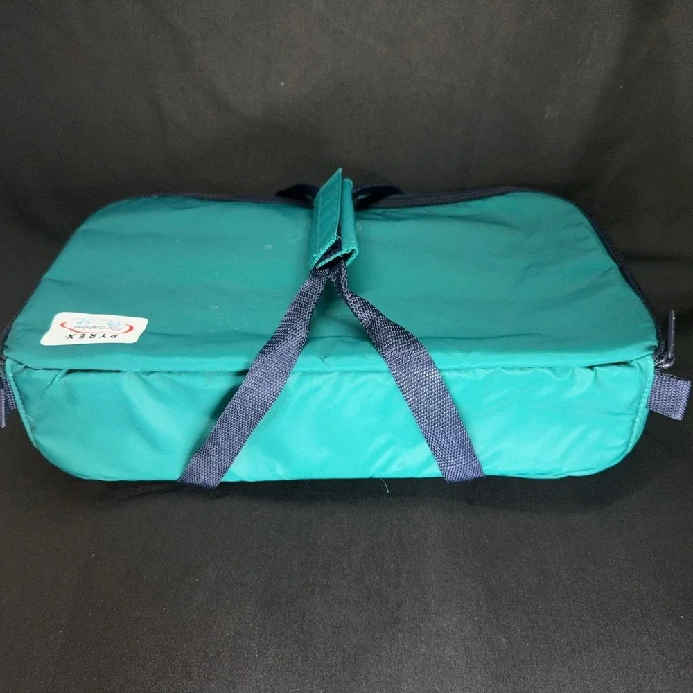 Pyrex Portables Green Insulated Lunch Food Carrier Microcore Thermal Tote Bag